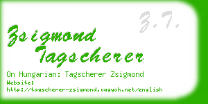 zsigmond tagscherer business card